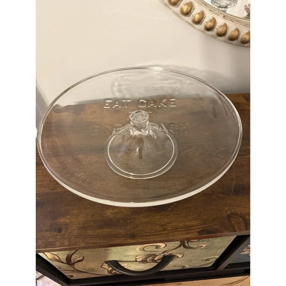 Kate Spade Lenox‎ Eat Cake For Breakfast Glass Cake Stand Pedestal 12